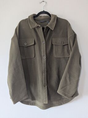 XL NWOT Any Body Green Button Front Fleece Jacket